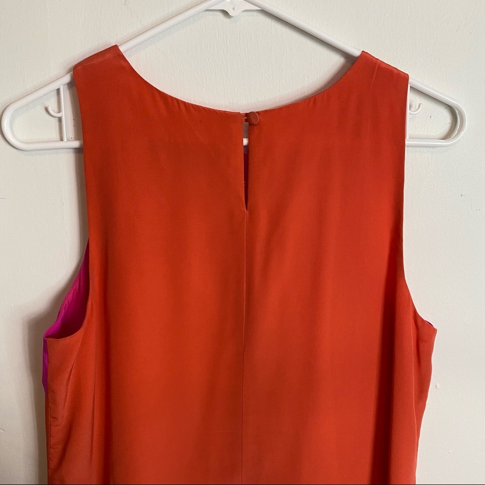 Single Silk Aline Shift Multicolor Block Dress E44 - image 6